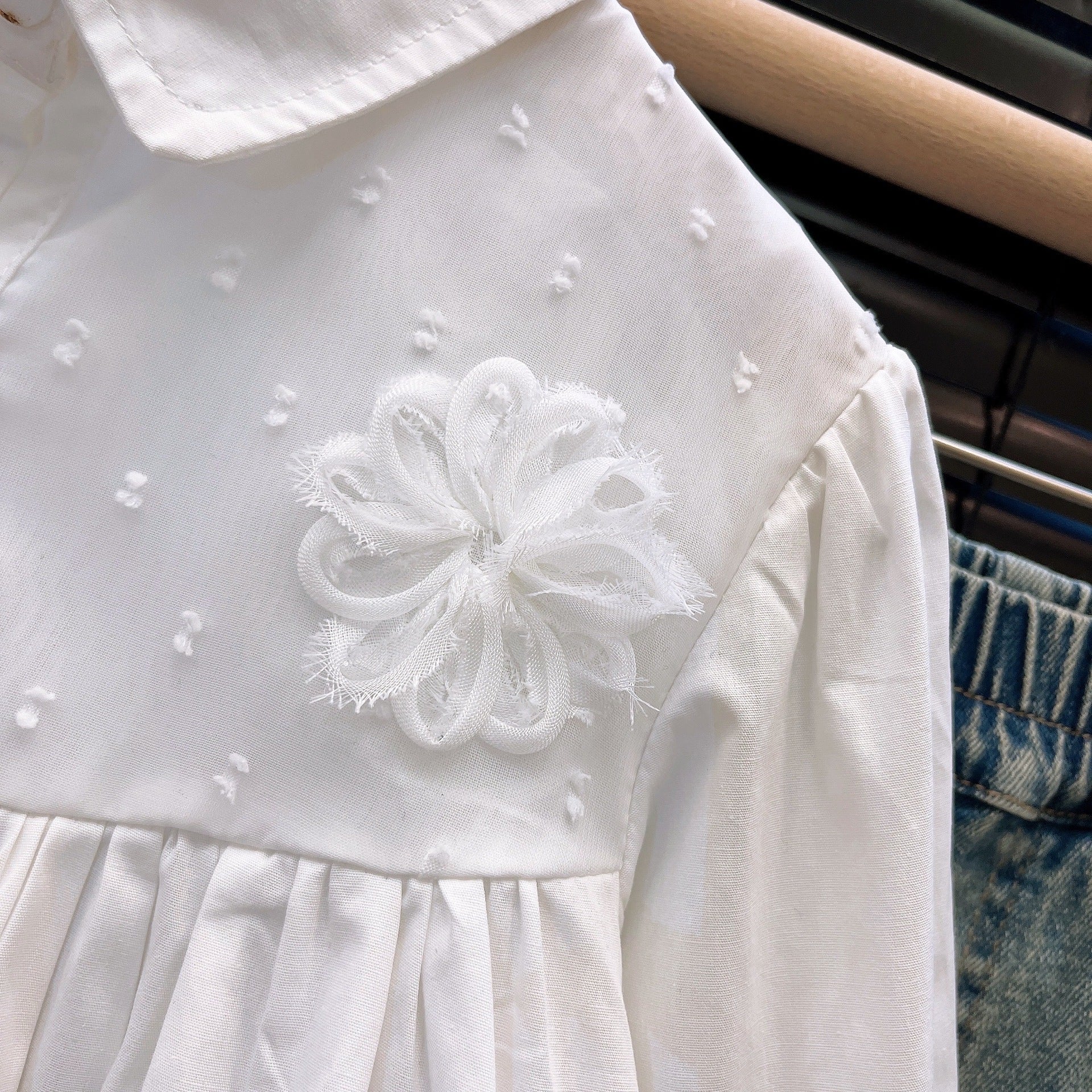 [363924] - One Set 2in1 Baju Setelan Atasan Blouse Lengan Panjang Bawahan Celana Panjang Cutbray Fashion Anak Cewek Perempuan - Motif Basic Colour White Top - BABYHOKI STORE - BABYHOKI STORE