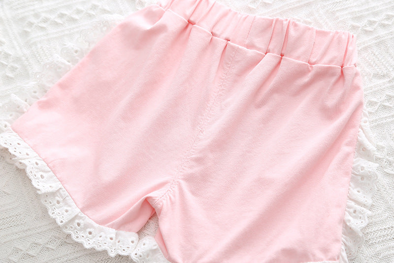 [345450] - Setelan Baju Kutung Celana Pendek Anak Perempuan Fashion - Motif Happiness Love