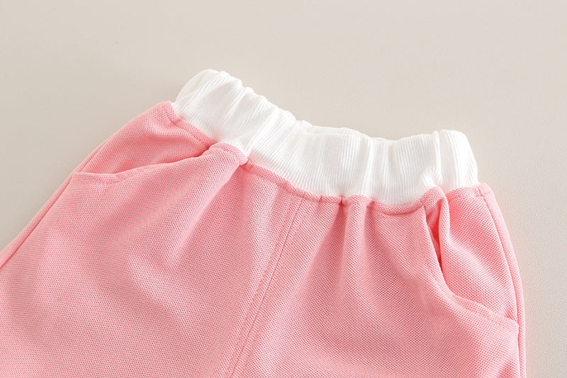 [345508] - One Set 2in1 Baju Setelan Summer Atasan Lengan Kutung Bawahan Celana Pendek Berenda Fashionable Anak Perempuan Cewek - Motif Rabbit Face - BABYHOKI STORE - BABYHOKI STORE