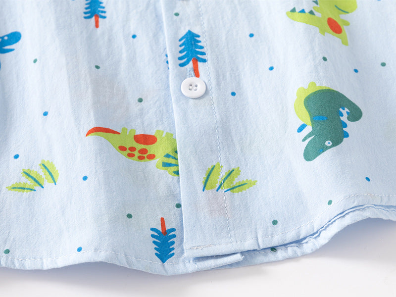 [383213] - Atasan Baju Kemeja Lengan Panjang Anak Laki-Laki - Motif Little Explorer