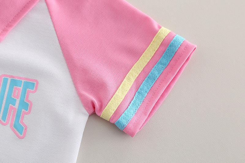 [368580] - One Set 2in1 Baju Setelan Atasan Polo Lengan Pendek Bawahan Celana Pendek Fashion Sporty Summer Anak Perempuan Cewek - Motif Number 53 - BABYHOKI STORE