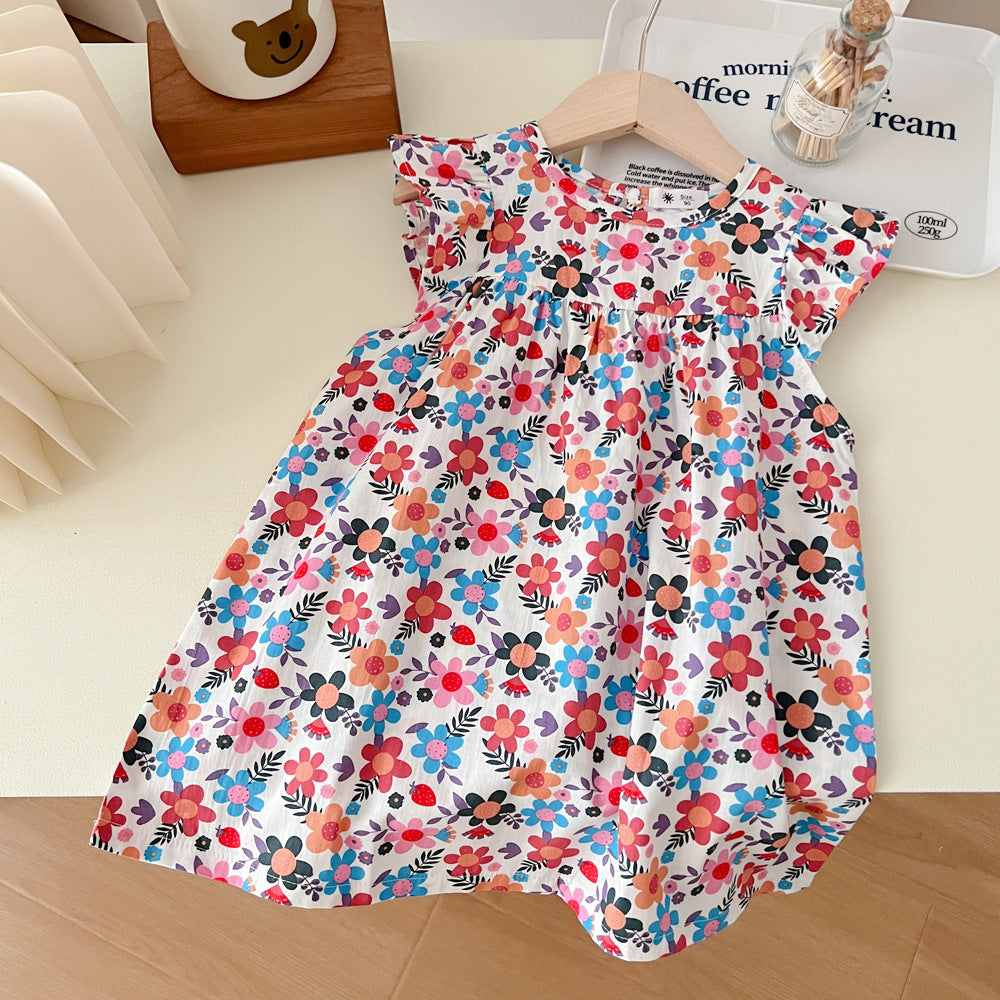 [602129] - Baju Dress Kutung Anak Perempuan Fashion Trendy - Motif Cool Flower