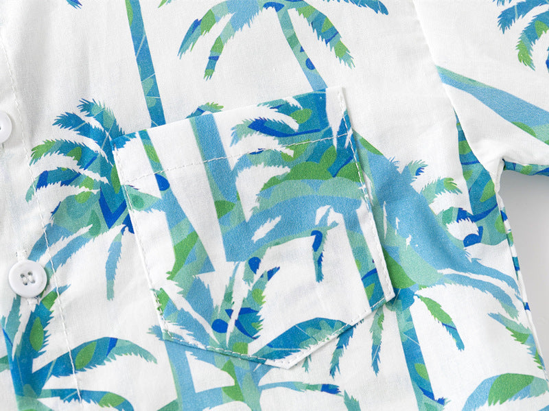 [383210] - Baju Atasan Kemeja Lengan Pendek Anak Laki-Laki Cowok - Motif Nature - BABYHOKI STORE