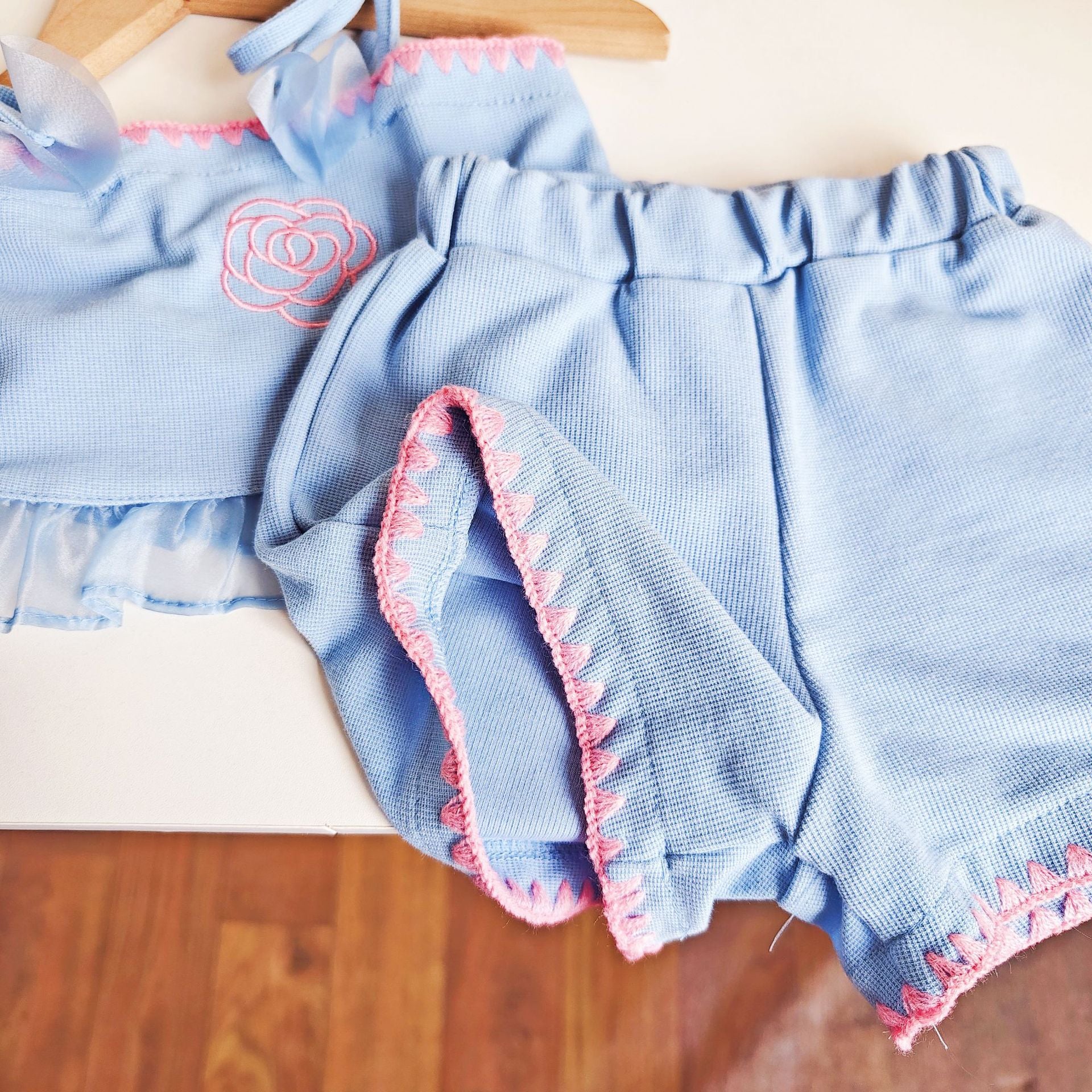 BABYHOKI STORE Usia 7 8 9 10 Tahun Baju Anak Tanggung Cewek [363614] - Setelan Crop Top Bawahan Pendek Anak Perempuan - Motif Flower Shape