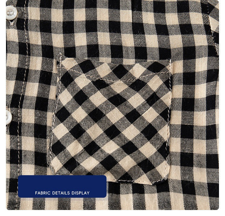 [5131091] - Baju Atasan Kemeja Koko Kotak-Kotak Fashion Anak Laki-Laki - Motif Square Tartan
