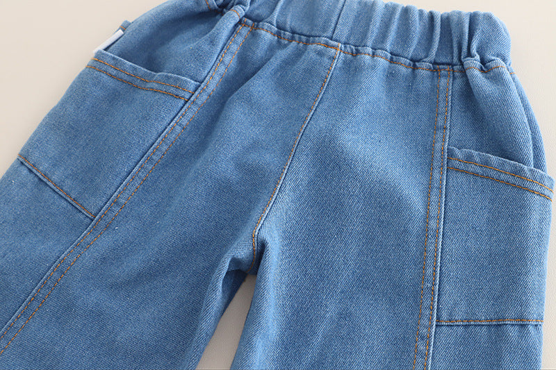 [345513] - One Set 2in1 Baju Setelan Casual Atasan Sweater Hoodiee Jeans Lengan Panjang Bawahan Celana Panjang Jeans Fashionable Anak Laki Laki Cowok - Motif Star - BABYHOKI STORE - BABYHOKI STORE