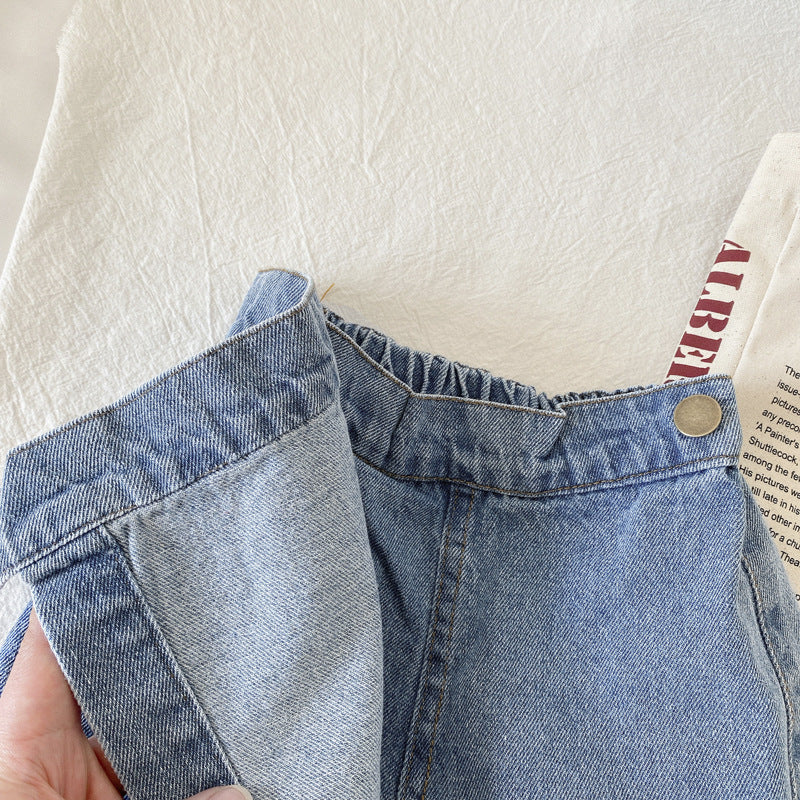 [508233] - Celana Jeans Model Semi Rok Fashion Import Anak Perempuan - Motif Side Cover