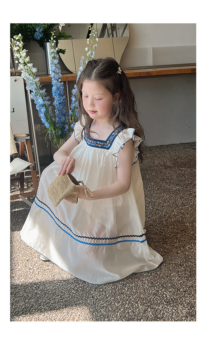 [5071117] - Baju Dress Gaun Retro Lengan Kutung Fashion Trendi Anak Perempuan Cewek - Motif Retro Ethnic Pattern - BABYHOKI STORE