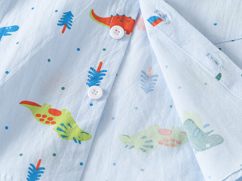 [383213] - Atasan Baju Kemeja Lengan Panjang Anak Laki-Laki - Motif Little Explorer