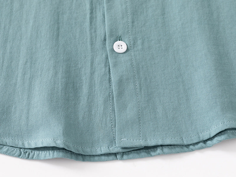 [383209] - Atasan Baju Kemeja Lengan Panjang Anak Laki-Laki Cowok - Motif Plain Shanghai Collar - BABYHOKI STORE