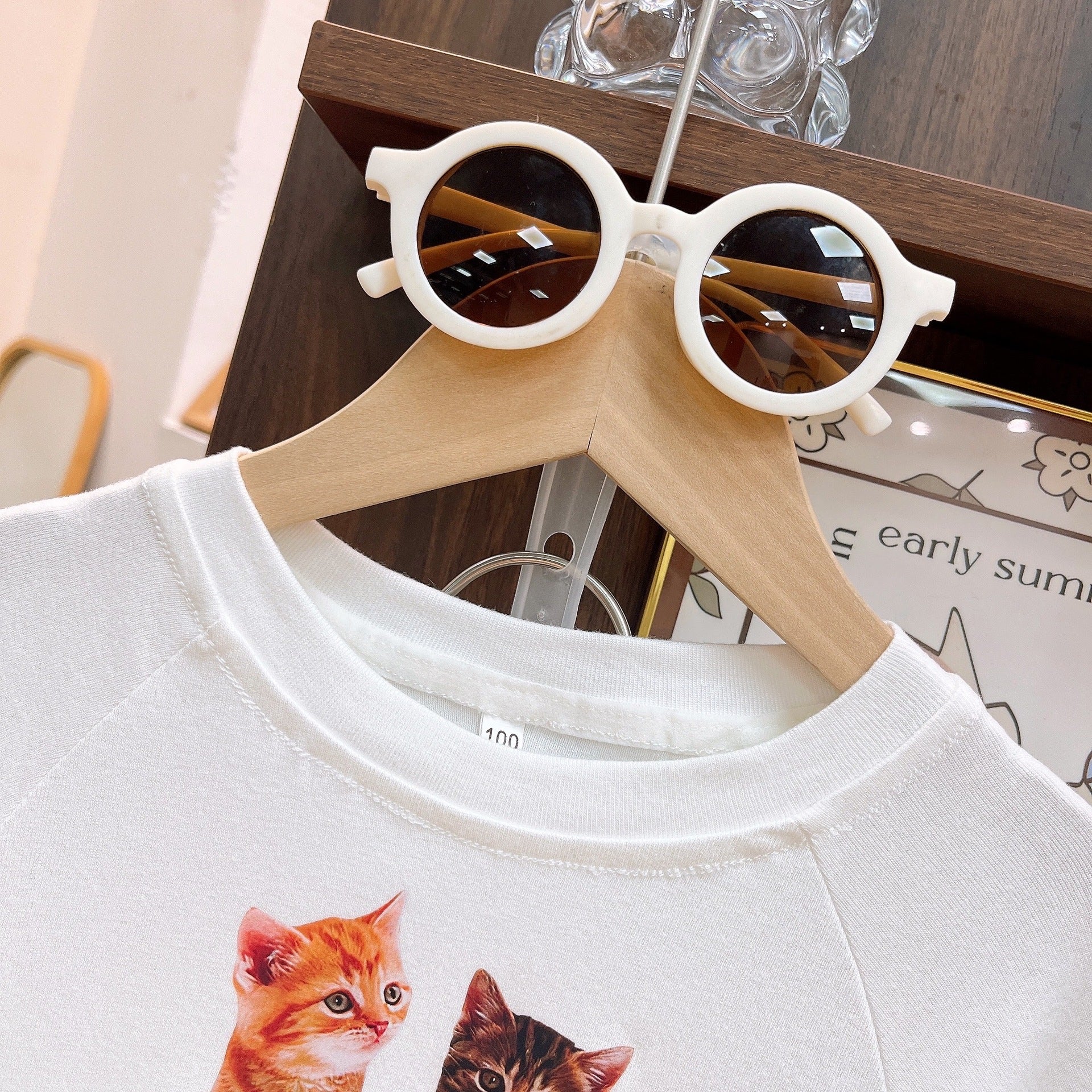 [363971] - One Set 2in1 Baju Setelan Atasan Kaos Lengan Pendek Bawahan Celana Pendek Korean Outfit Fashion Style Anak Cewek Perempuan - Motif 2 Cat - BABYHOKI STORE