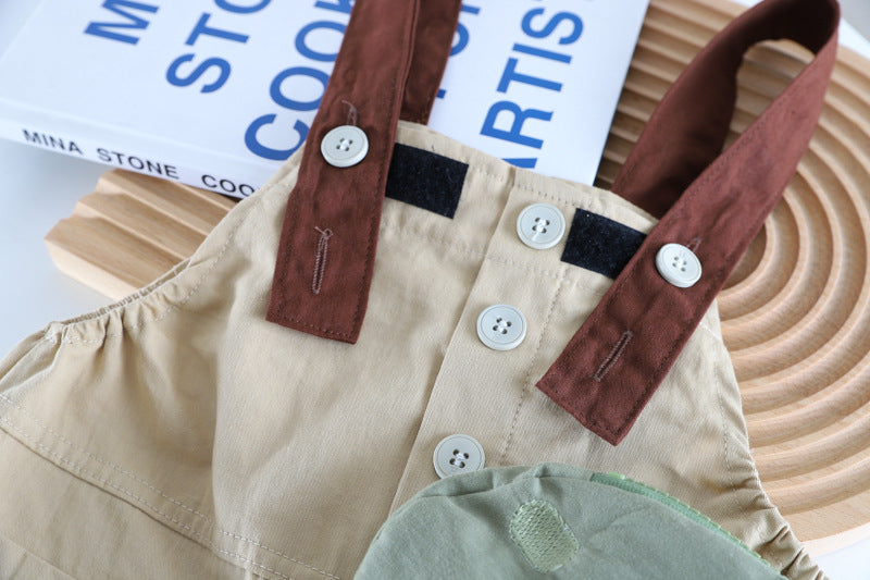 [345479] - Baju Setelan Kaos Overall Chino Fashion Anak Laki-Laki - Motif Buttoned Rope