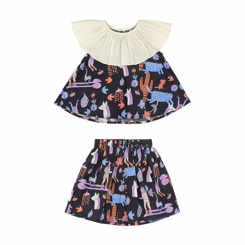 [507S1106] - Setelan Baju Kutung Celana Pendek Anak Perempuan - Motif Aquatic Animal