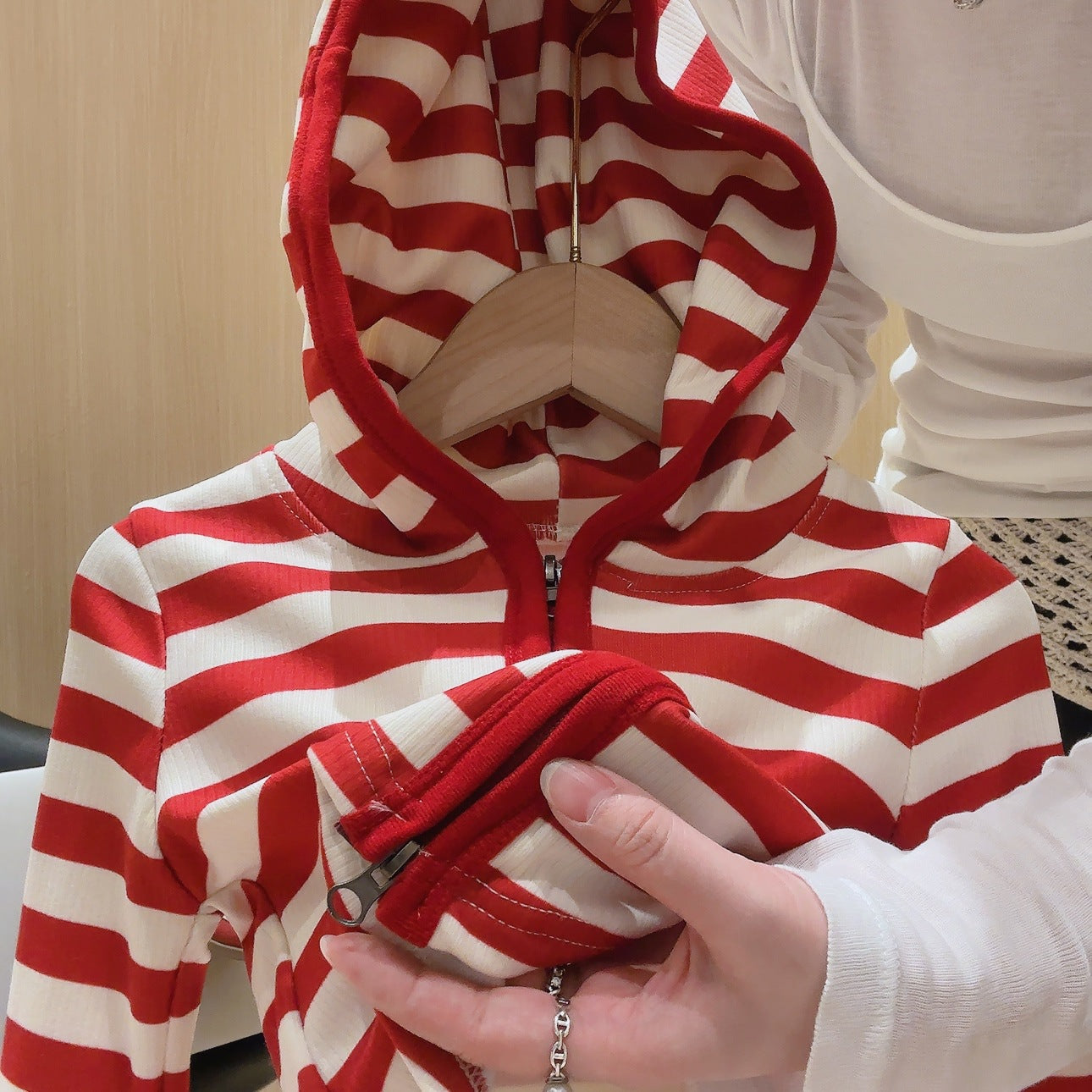 [363929] - One Set 2in1 Baju Setelan Atasan Jaket Hoodie Lengan Panjang Bawahan Celana Panjang Kulot Jeans Korean Fashion Anak Cewek Perempuan - Motif Top Color Stripe - BABYHOKI STORE