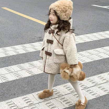 [5071041] - Baju Jaket Winter Lengan Panjang Fashion Anak Perempuan - Motif Thick Fur