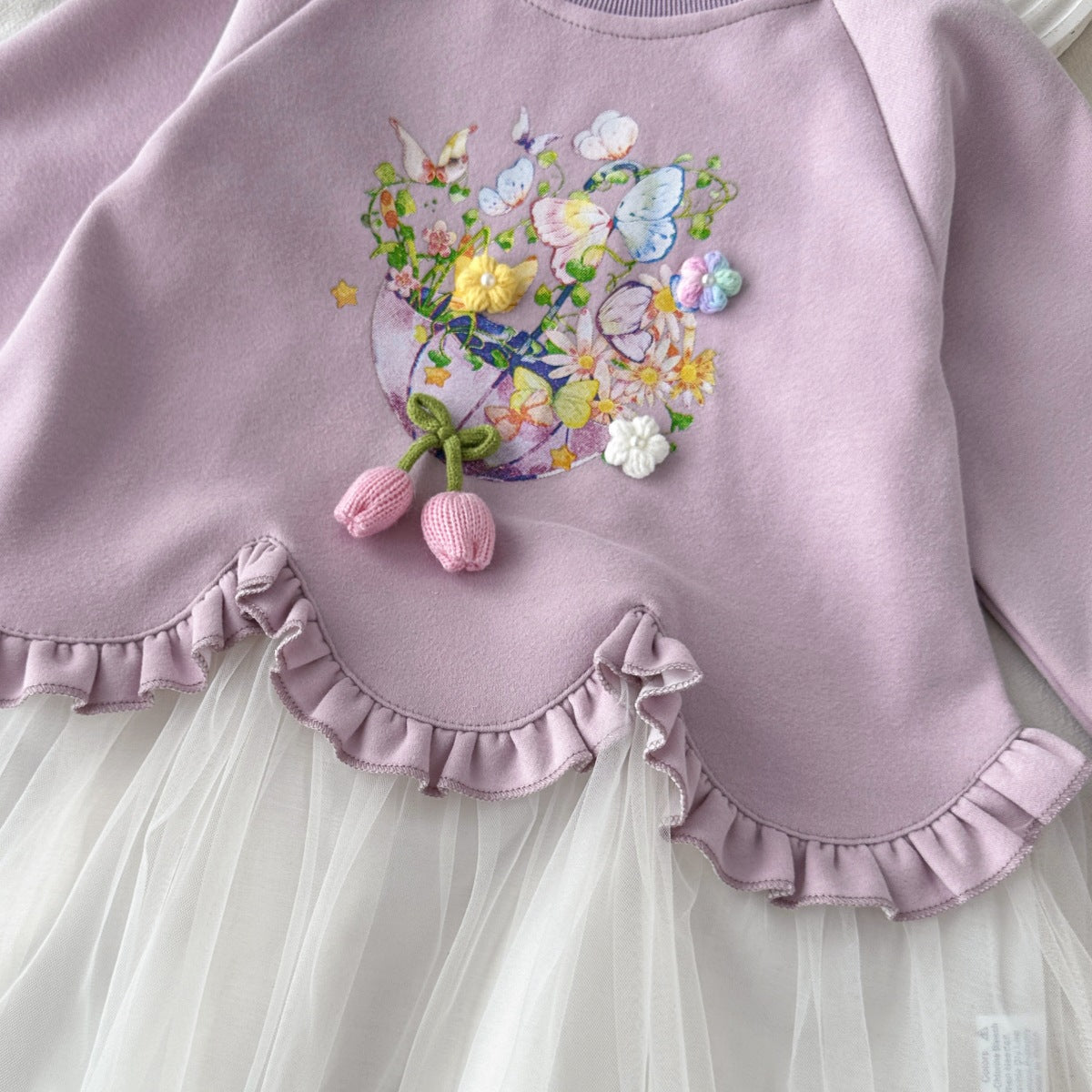[963109] - Baju Gaun Dress Atasan Lengan Panjang Fashionable Anak Perempuan Cewek - Motif Flower - BABYHOKI STORE