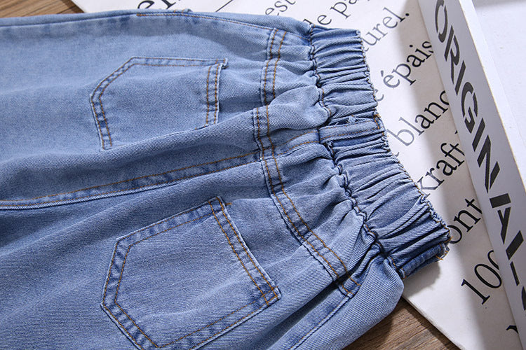 [507S1152] - Bawahan Celana Pendek Jeans Fashion Anak Perempuan - Motif Tri Button