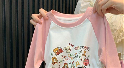 [363806] - Setelan Baju Lengan Panjang Celana Panjang Cargo Fashion Anak Perempuan - Motif Love is Everything