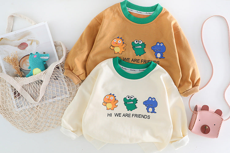 [340290] - Setelan 3D Sweater Bawahan Overall Anak Cowok - Motif Pocket Dino