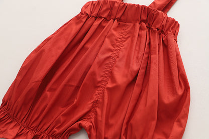 [340406] - Baju Setelan Blouse Celana Overall Fashion Import Anak Perempuan - Motif Cross Lace