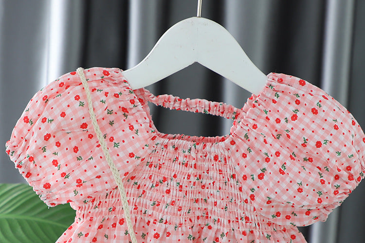 [340359] - Baju Setelan Blouse Celana Pendek Fashion Anak Perempuan - Motif Little Roses