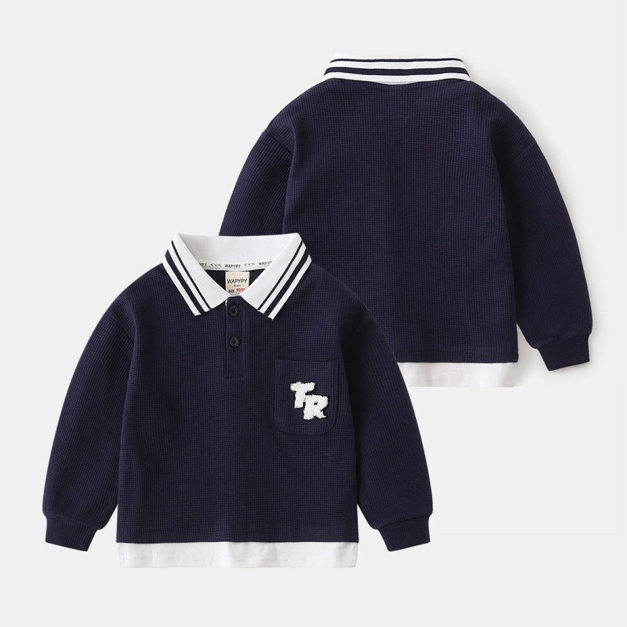 [383211] - Atasan Sweater Baju Lengan Panjang Anak Laki-Laki - Motif Lettered Pockets