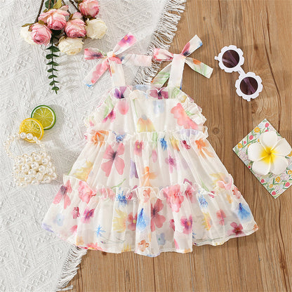 [340430] - Baju Dress Kutung Fashion Anak Perempuan - Motif Faded Flower