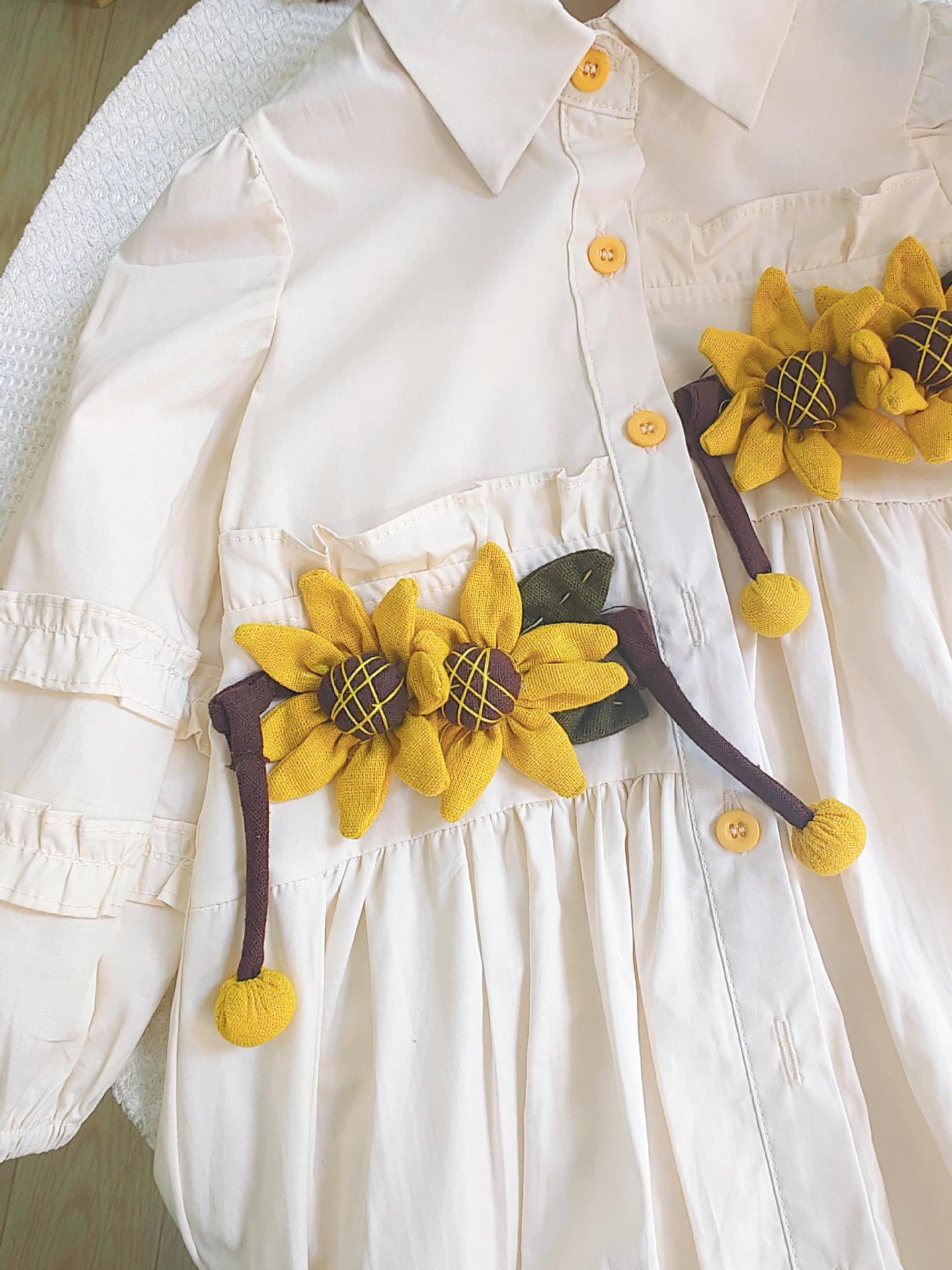 [363720] - Baju Outer Dress Lengan Panjang Fashion Anak Perempuan - Motif Sunflower