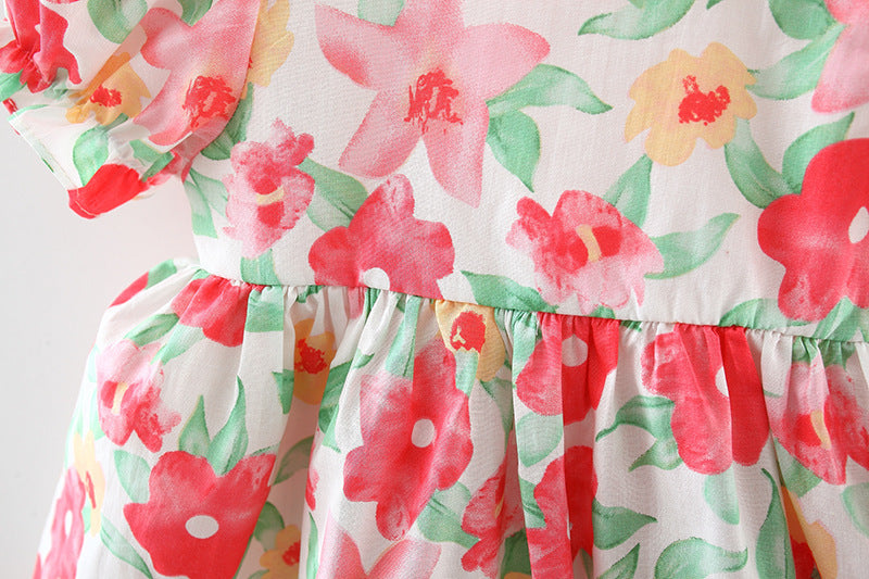 [340383] - Baju Mini Dress Fashion Anak Perempuan - Motif Powdered Flowers