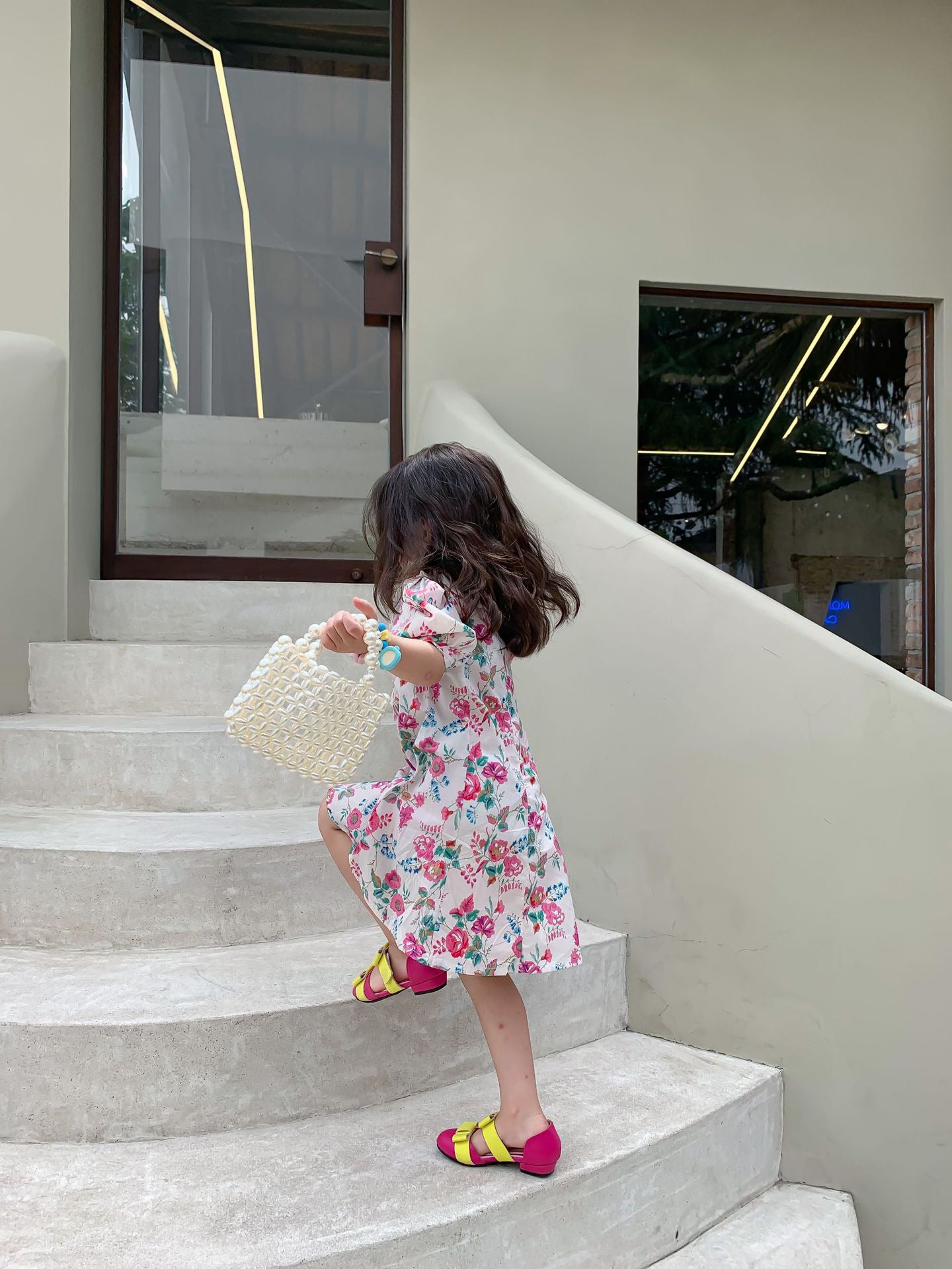 [507S178] - Baju Dress Lengan Pendek Fashion Anak Perempuan - Flower Lace
