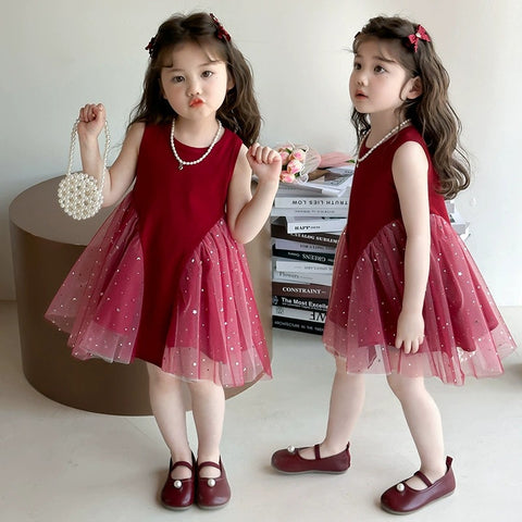 [363899] - Baju Dress Gaun Lengan Kutung Fashion Anak Perempuan Cewek - Motif Baby Princess Style Skirt - BABYHOKI STORE