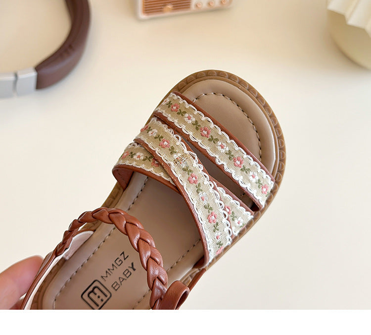 [381290 Size 21-30] - Sepatu Flat Slip On Bowknot Shoes Korean Version Anak Perempuan Cewek - Motif Floral Princess - BABYHOKI STORE