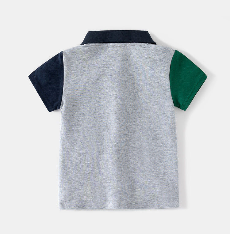 [5131062] - Baju Atasan Kaos Kerah Polo Fashion Anak Laki-Laki - Motif Color Combination