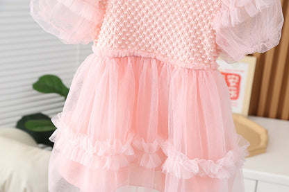 [352378] - Baju Mini Dress Gaun Fashion Import Anak Perempuan - Motif Transparent Crease