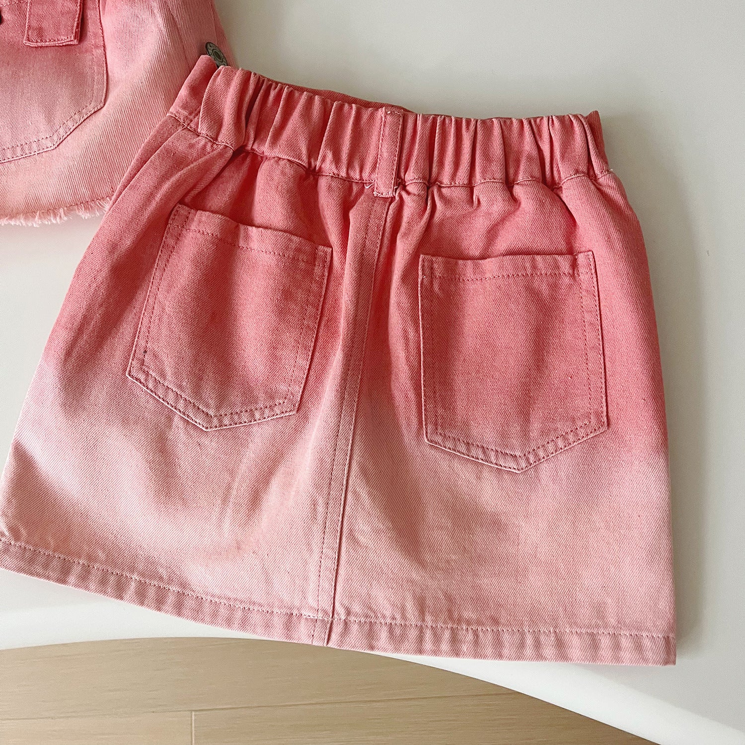 [963175] - One Set 3n1 Baju Setelan Atasan Kaos Lengan Kutung Vest Suspender Bawahan Celana Rok Pendek Korean Fashion Style Anak Perempuan Cewek - Motif Gradation Color - BABYHOKI STORE - BABYHOKI STORE