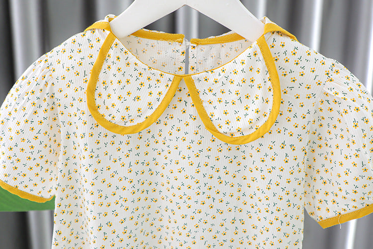 [340385] - Baju Setelan Blouse Celana Pendek Fashion import Anak Perempuan - Motif Mini Flower