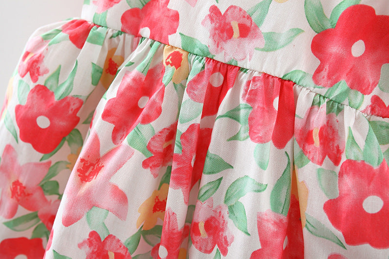[340383] - Baju Mini Dress Fashion Anak Perempuan - Motif Powdered Flowers