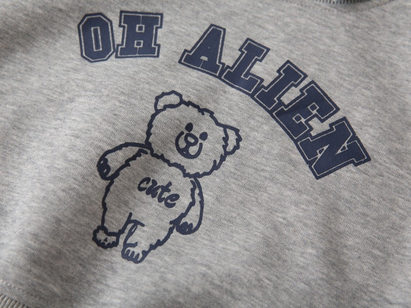 [383197] - Atasan Sweater Lengan Panjang Anak Laki-Laki - Motif Alien Bear