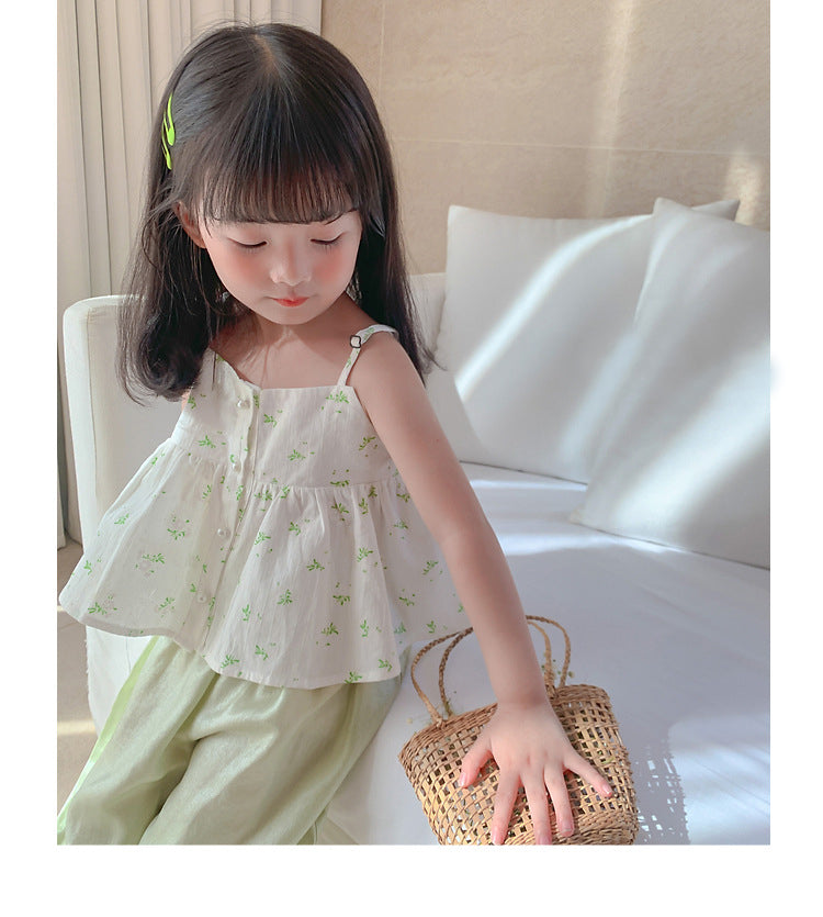 [507S118] - Baju Atasan Kutung Fashion Anak Perempuan - Soft Flower