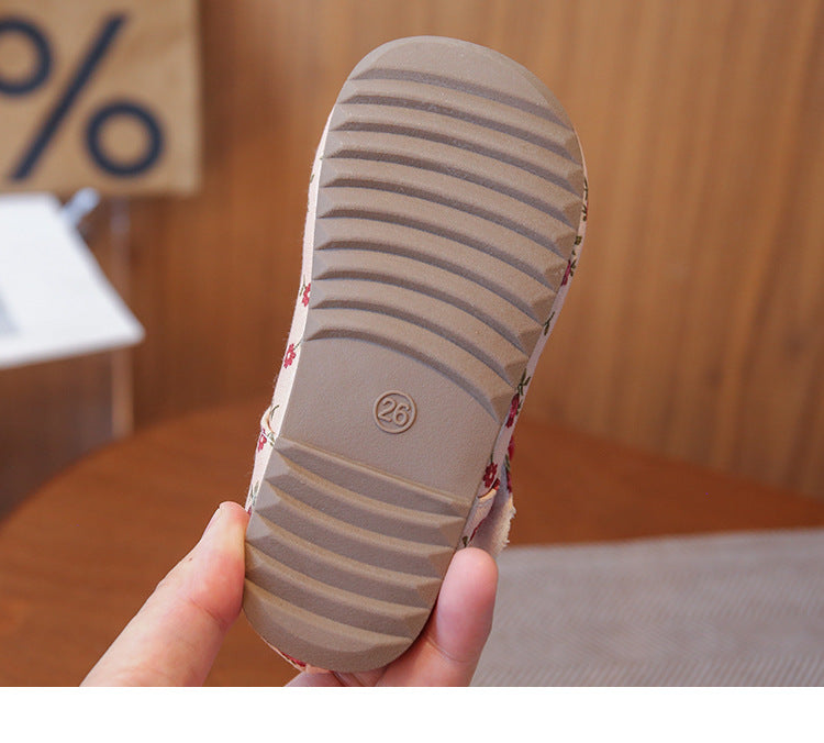 [381268 Size 22-31] - Sepatu Flat Slip On Bow Princess Shoes Anak Perempuan Cewek - Motif Little Floral - BABYHOKI STORE