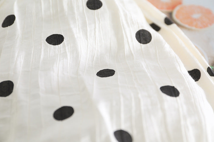 [340363] - Baju Setelan Blouse Kutung Fashion Anak Perempuan - Motif Polkadot Flower