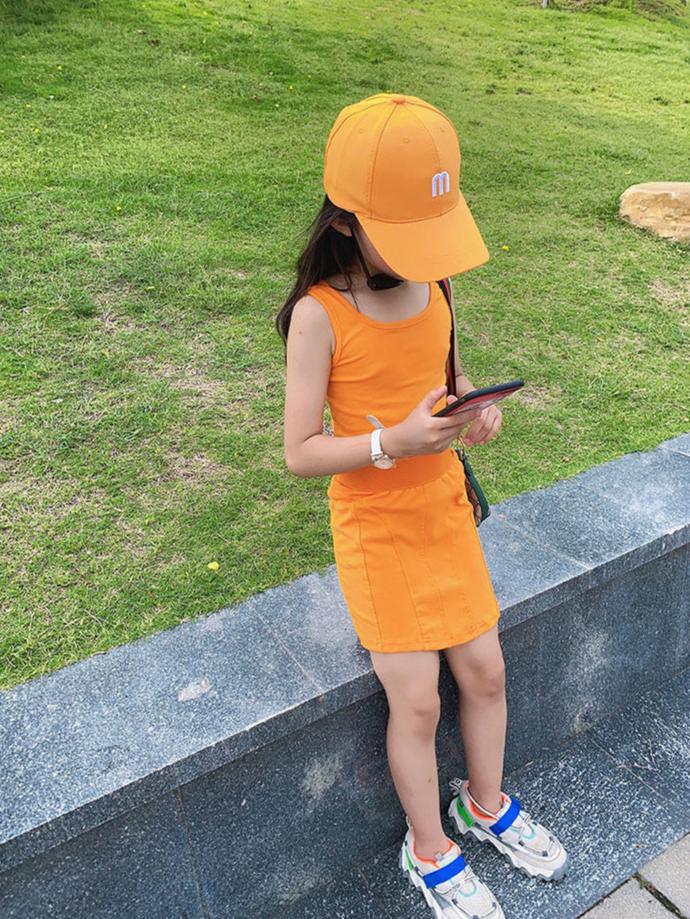[507S1125] - Setelan Baju Kutung Bawahan Rok Pendek Anak Perempuan - Motif Casual Plain