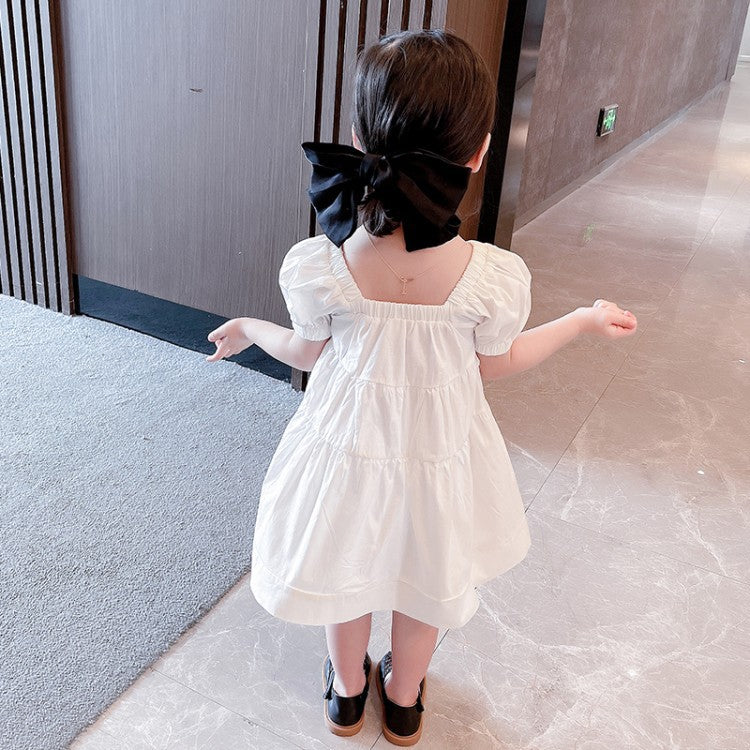 [507S1105] - Baju Dress Lengan Pendek Fashion Anak Perempuan Trendi - Motif Pretty Ribbon