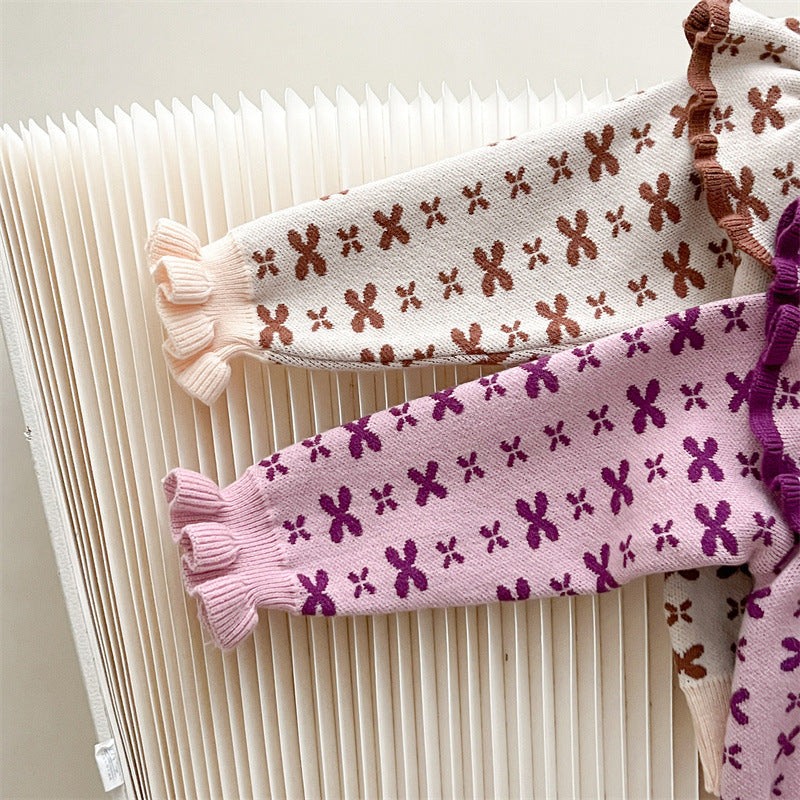 [363714] - Baju Setelan Atasan Lengan Panjang Celana Panjang Fashion Anak Cewek- Motif Wing Patterns