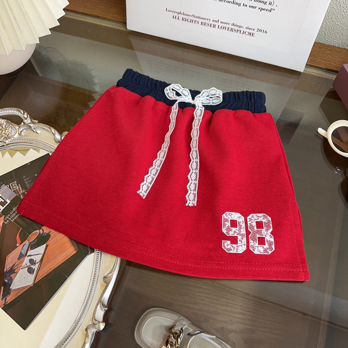 [963242] - One Set 2in1 Baju Setelan Atasan Kaos Lengan Pendek Bawahan Celana Rok Korean Sporty Style Pendek Anak Perempuan Cewek - Motif Stylish Letter - BABYHOKI STORE