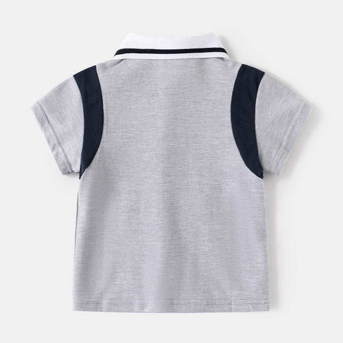 [5131117] - Atasan Baju Polo Lengan Pendek Anak Laki-Laki - Motif Lucky Collar Writing