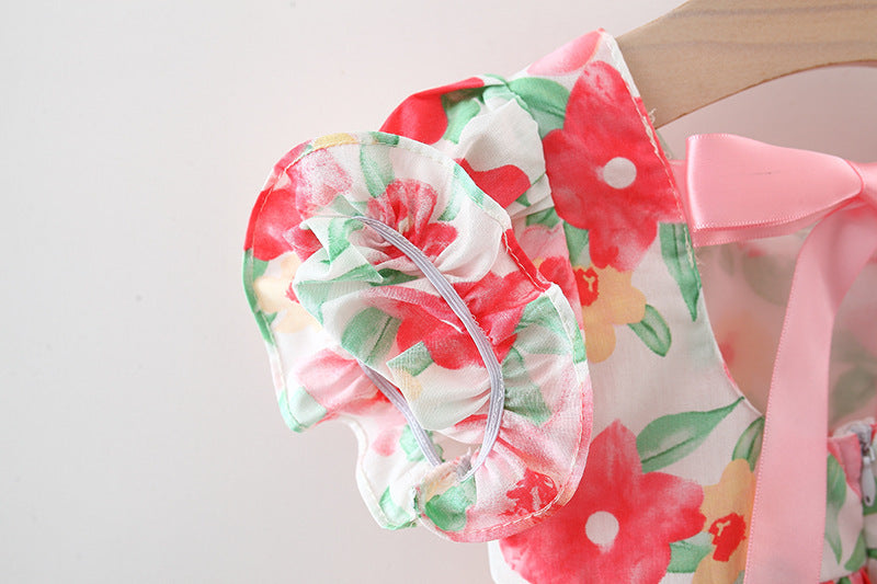[340383] - Baju Mini Dress Fashion Anak Perempuan - Motif Powdered Flowers