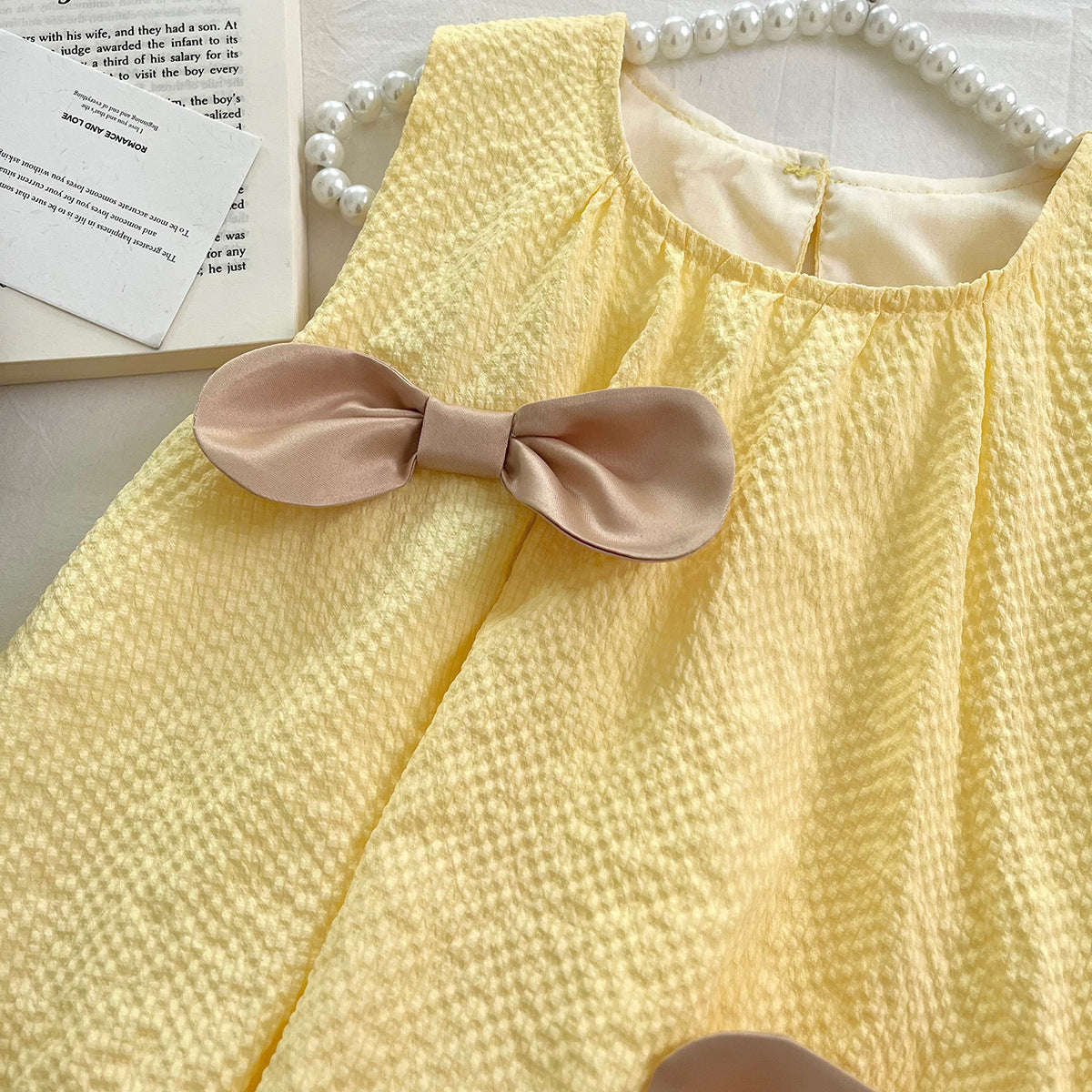 [963252] - One Set 2in1 Baju Setelan Atasan Lengan Kutung Bawahan Celana Pendek Korean Style Anak Perempuan Cewek - Motif Bow Cute - BABYHOKI STORE