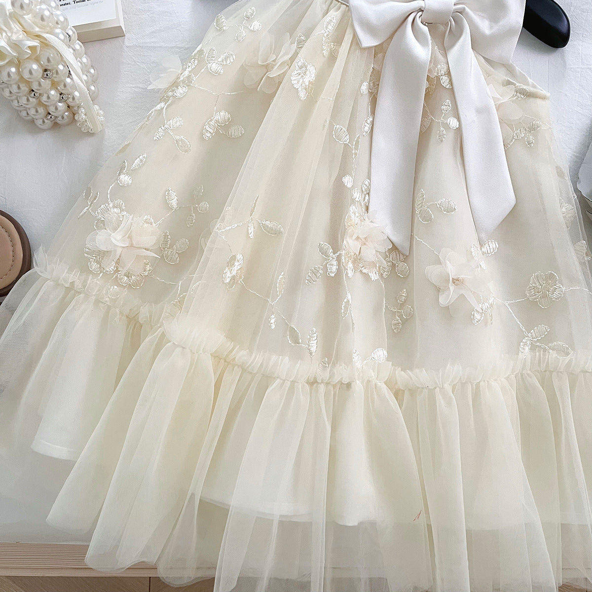 [963241] - Baju Gaun Dress Princess Lengan Kutung Korean Style Anak Perempuan Cewek - Motif Flower - BABYHOKI STORE