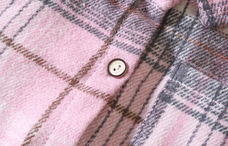 [703123] - Baju Atasan Kemeja Lengan Panjang Fashion Anak Cowok - Motif Smooth Plaid